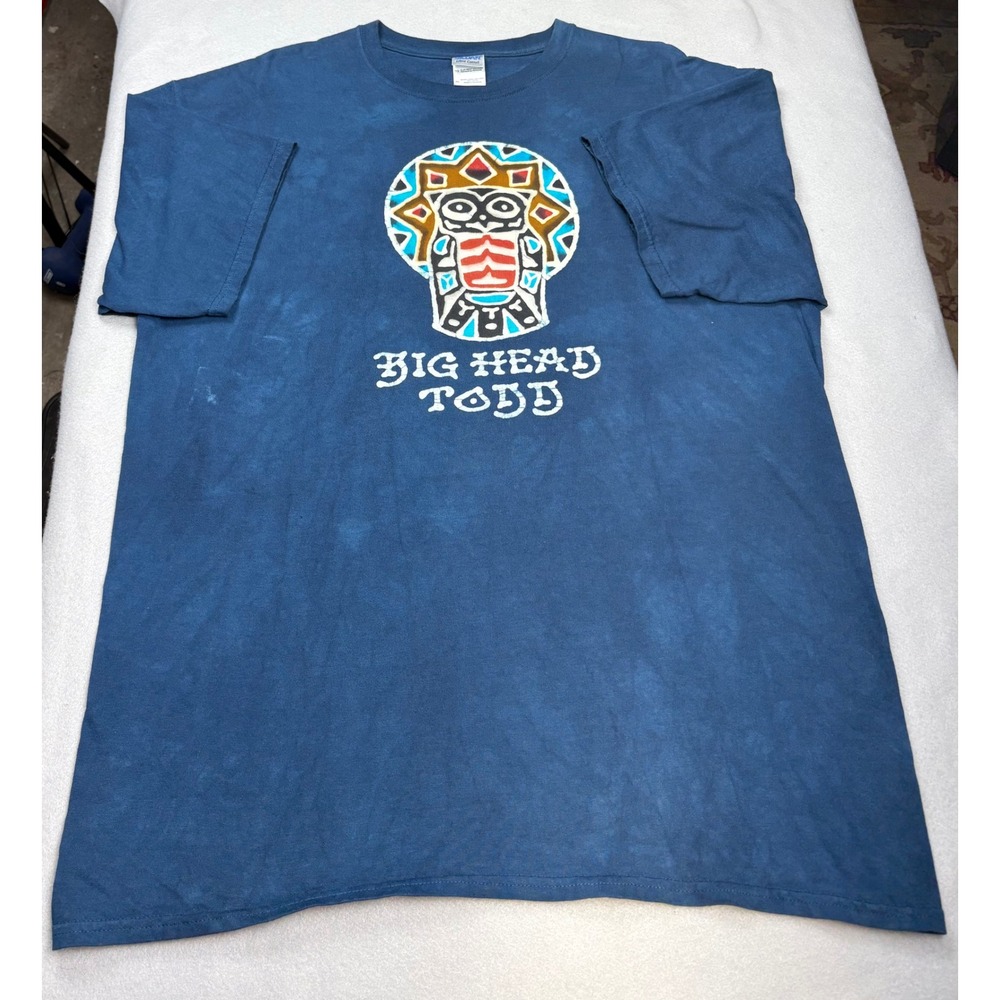 Big Head Todd and the Monsters Band T-Shirt XL Blue Cloud Wash Tribal Owl Rock